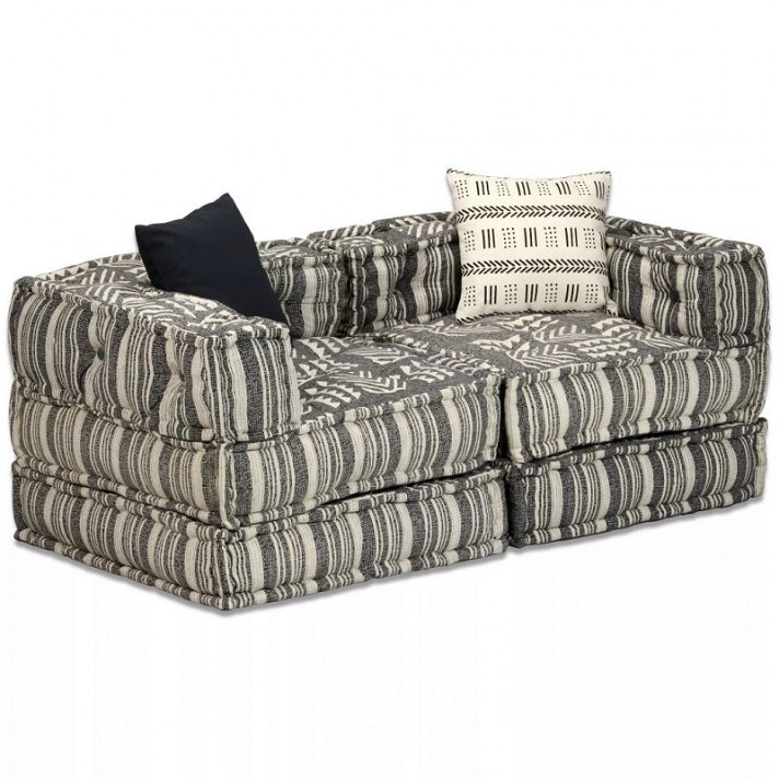 Sofá-cama de tecido listrado Vida XL