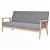 Sofá de 3 plazas de 158 cm color gris fabricado en madera y tapizado en tela Vida XL