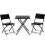 Conjunto de sillas y mesa de metal y polietileno en acabado en color negro Outsunny