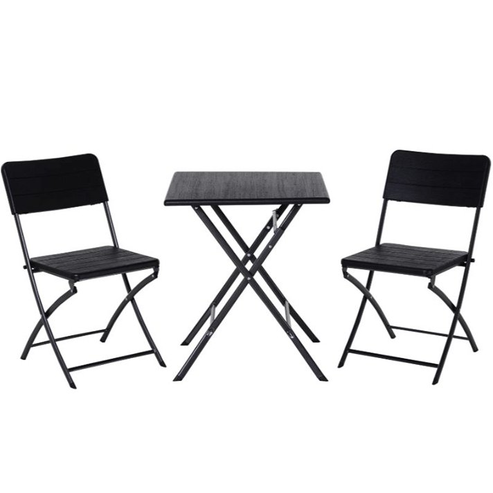 Conjunto de cadeiras e mesa com 3 peças Outsunny