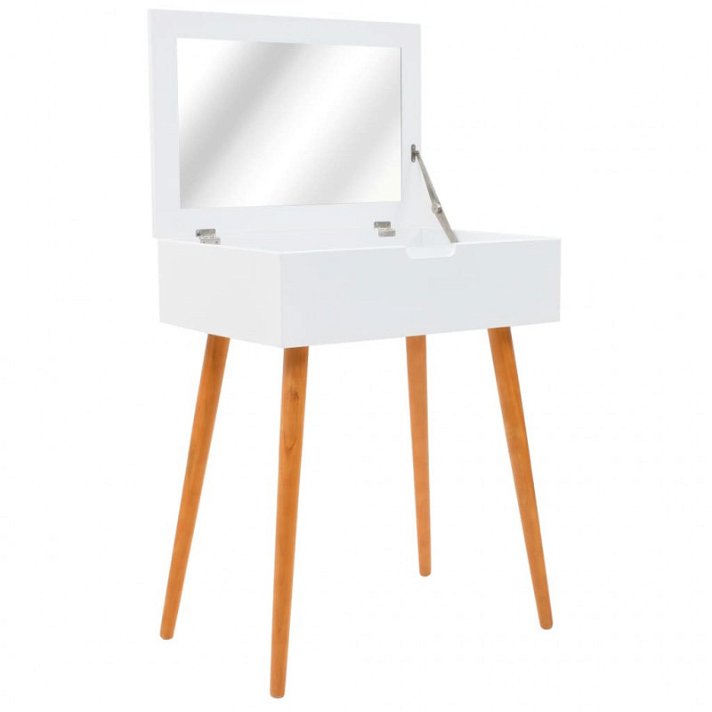 Mesa de toucador com espelho 60x40 cm branco Vida XL