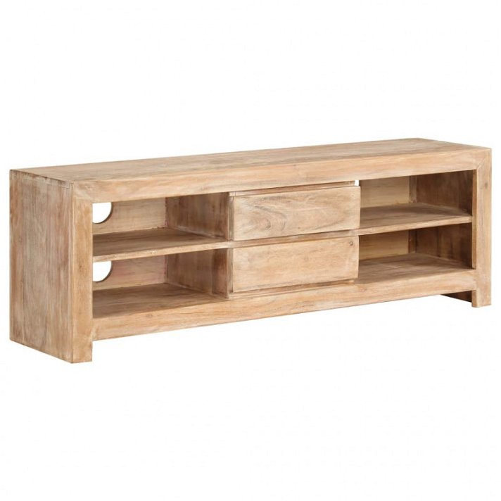 Mueble para TV fabricado en madera maciza de acacia 120 cm color marrón claro Vida XL