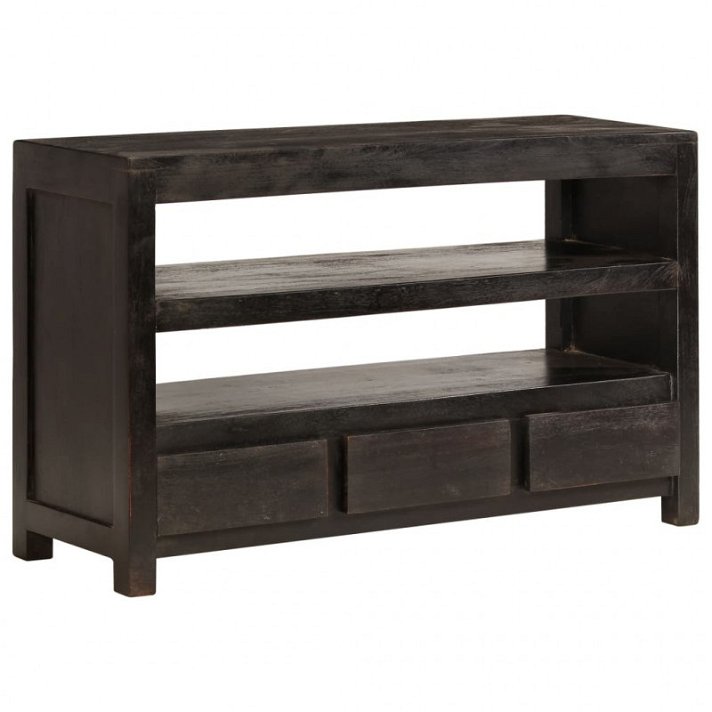 Mueble de tv 90x55x30 cm de madera de acacia con acabado en color marrón oscuro Vida XL