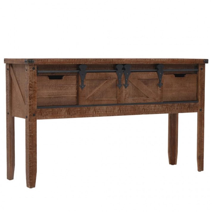 Table console au style classique fabriquée en bois de sapin de 131x35,5 cm VidaXL