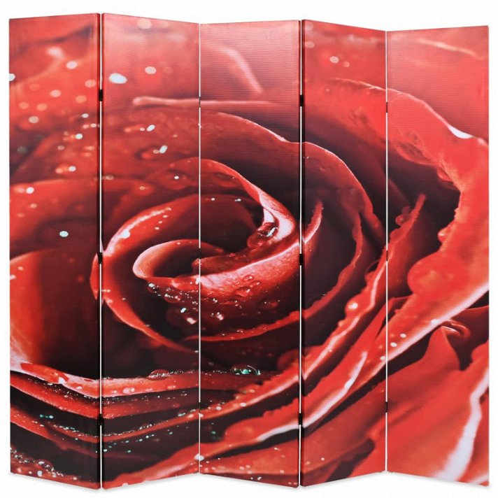 Biombo divisor plegable 200 cm rosa roja Vida XL