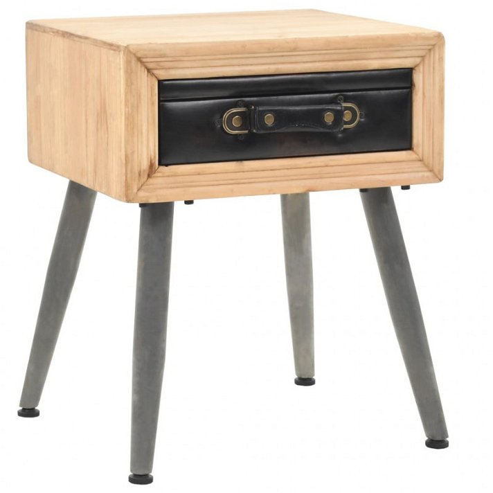 Mesa de cabeceira vintage de 43 cm de madeira de abeto Vida XL
