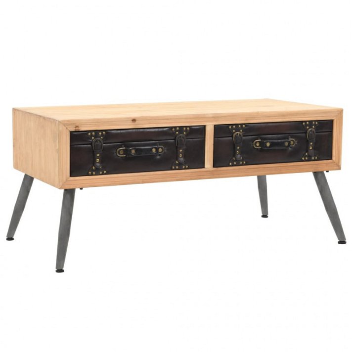 Table d'appoint vintage fabriquée en bois d'épicéa et en MDF et en PU de 110x50x55 cm VidaXL