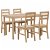 Table avec 4 chaises en bois d'acacia massif Vida XL