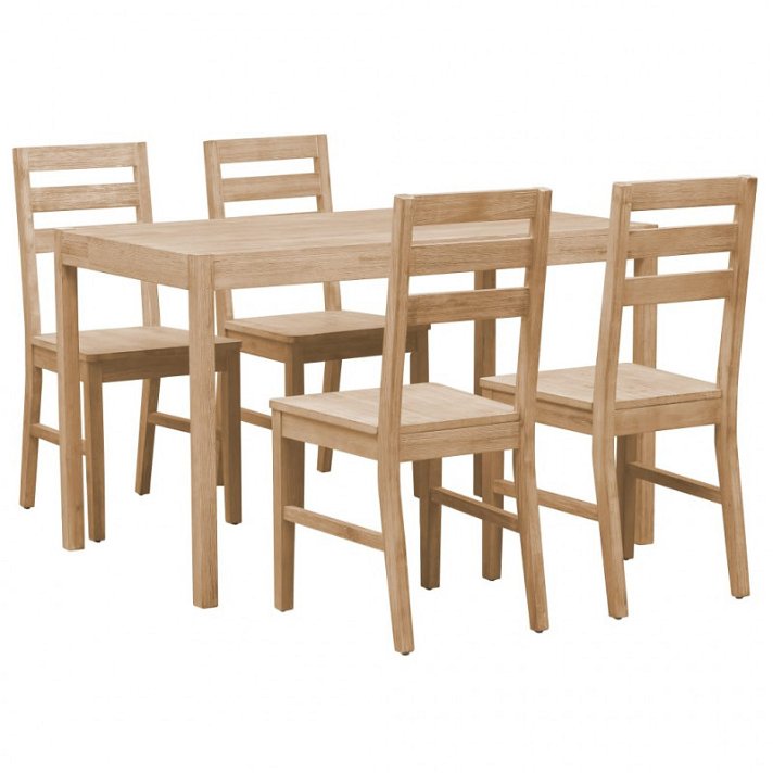 Mesa con 4 sillas de madera maciza de acacia Vida XL