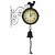 Reloj de pared analógico estilo vintage de metal negro con termómetro a pila AA Vida XL