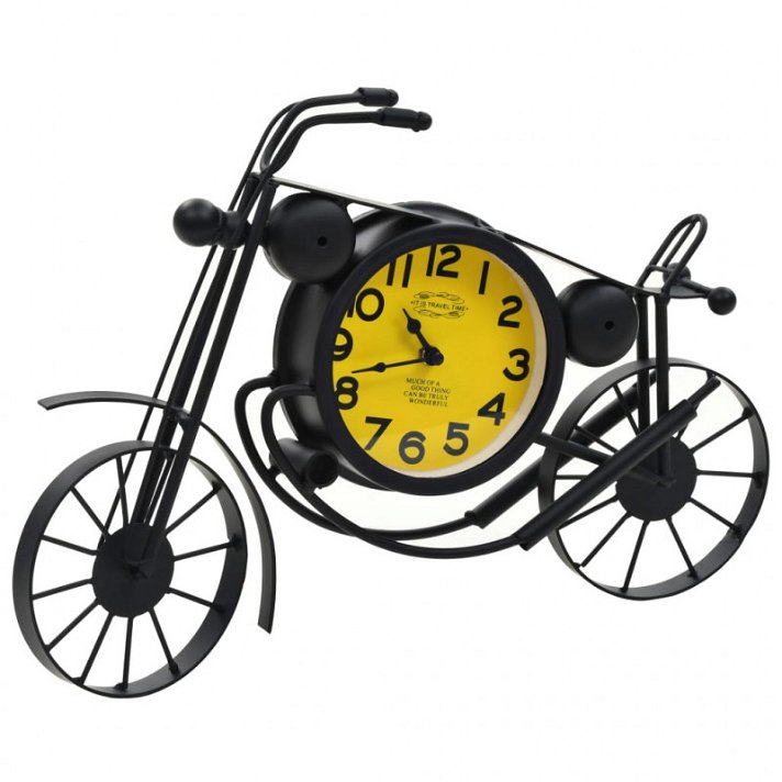 Reloj de interiores con forma de motocicleta de 44 cm fabricado en metal Vida XL