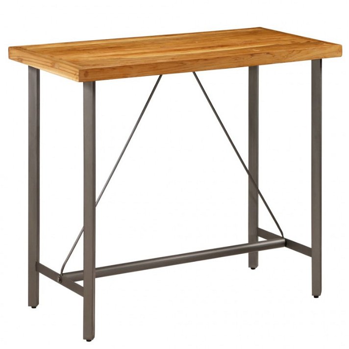 Mesa de bar rectangular de madera teca maciza Vida XL