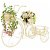 Soporte para plantas y macetas con diseño de bicicleta 77 cm color blanco antiguo Vida XL