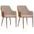 Pack de sillas de comedor de madera y tela con acabado en colores gris y marrón Vida XL