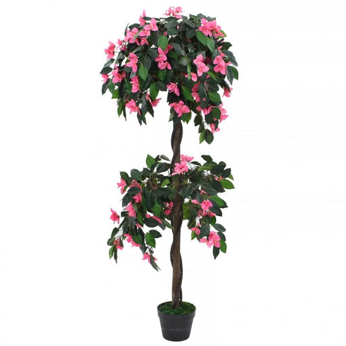 Planta artificial em vaso de azálea 155cm verde e rosa Vida XL