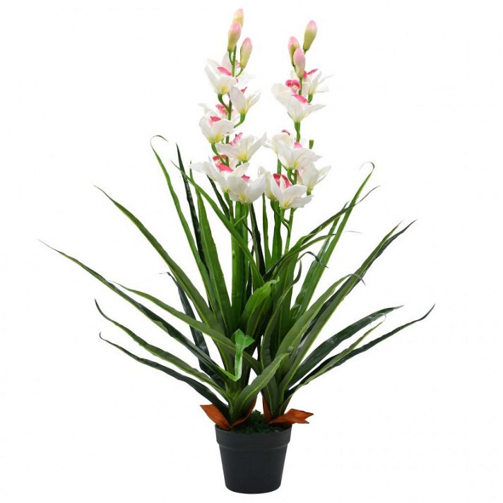Planta artificial de orquídea con macetero color verde 100 cm Vida XL