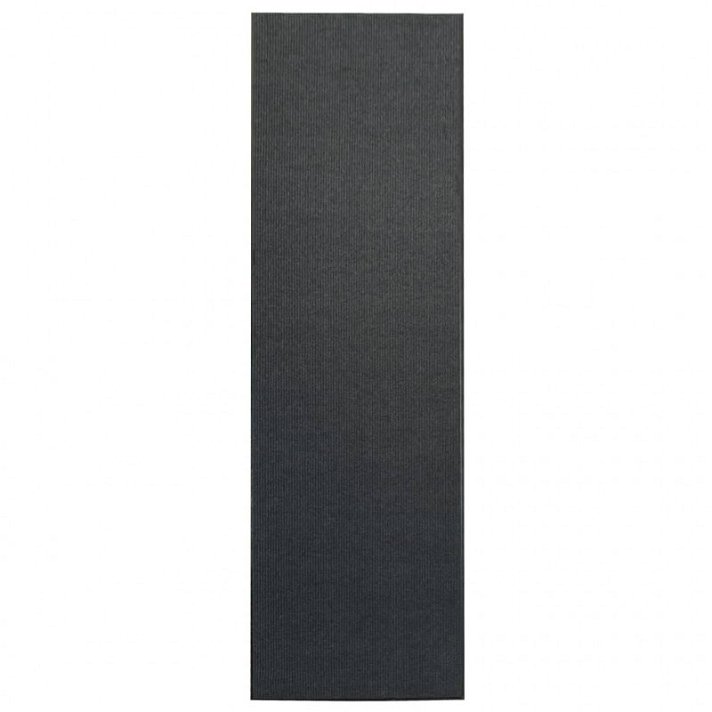 Felpudo antideslizante 1,2x5m de poliéster con reverso de vinilo color gris Vida XL