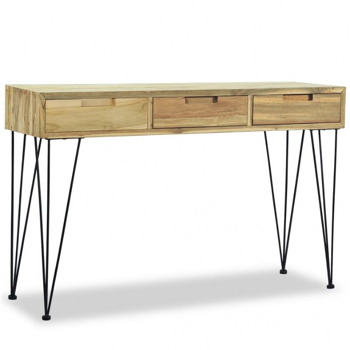 Mesa consola de madera de teca 120x35 cm Vida XL