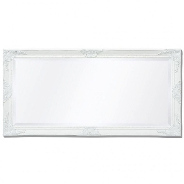 Espelho com moldura estilo barroco 120x60 cm prateado Vida XL