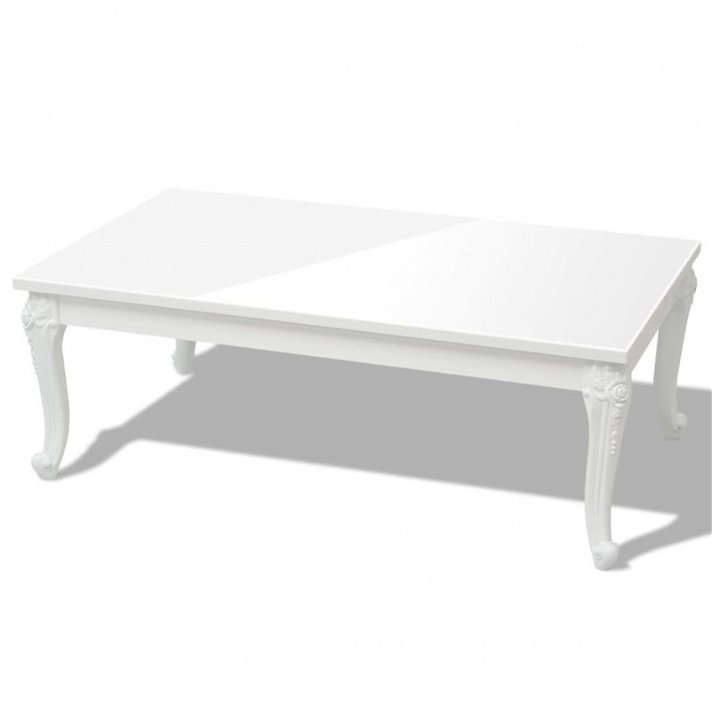 Tavolino rettangolare classico bianco in MDF 115 cm Vida XL
