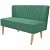 Sofá de dos plazas de madera tapizado en tela de poliéster verde de 117x55,4 cm Vida XL
