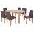 Mesa con 6 sillas de madera aglomerada marrón Vida XL