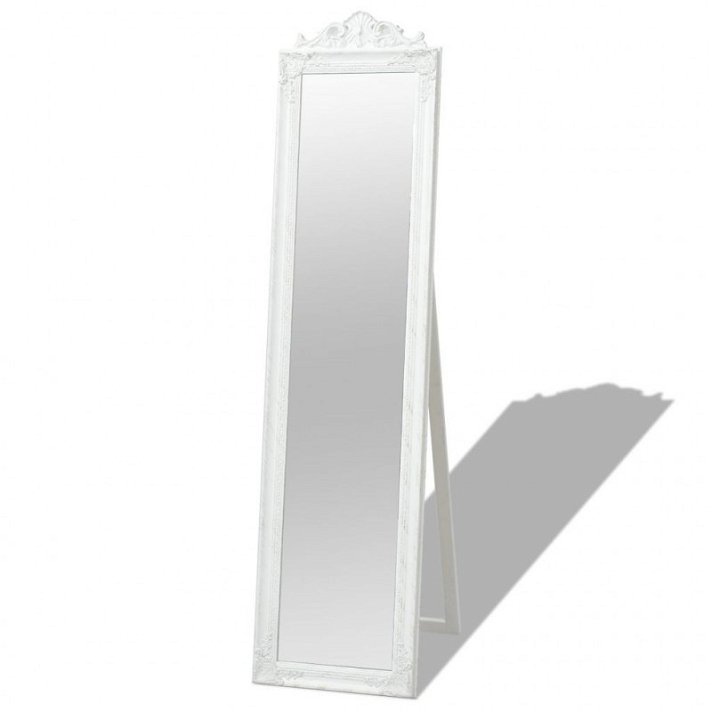 Espejo de pie estilo barroco 40x160 cm blanco VidaXL