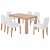 Mesa con 6 sillas de madera aglomerada marrón y crema Vida XL