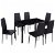 Mesa rectangular y 6 sillas de comedor negro Vida XL