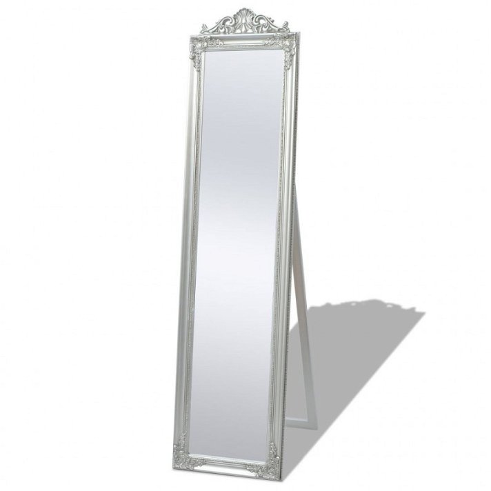 Espejo de pie estilo barroco 40x160 cm plateado VidaXL