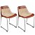 Set de 2 sillas de comedor tapizadas en cuero real y lona marrón y beige Vida XL