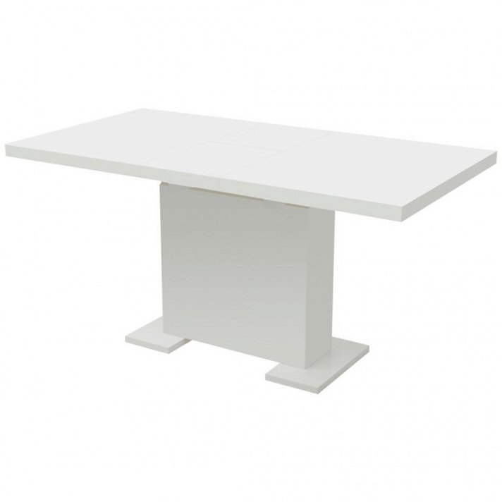 Mesa extensible 150x75 cm fabricada en MDF y acero color blanco con brillo Vida XL