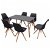 Conjunto nórdico de mesa de comedor con seis sillas y acabado color negro y madera Vida XL