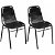 Set di sedie stile industriale con seduta di pelle nera Vida XL