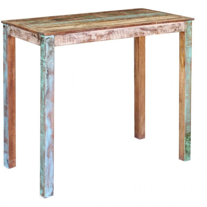 Tavolo alto rettangolare in legno riciclato fatto a mano Vida XL
