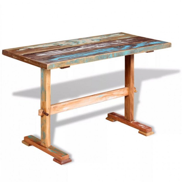 Tavolo rettangolare in legno riciclato fatto a mano Vida XL