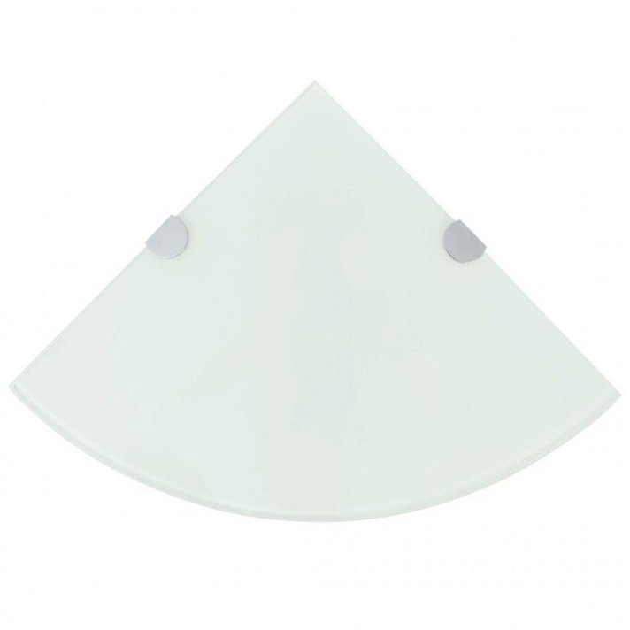 Tablette d'angle fabriquée en verre trempée de sécurité de couleur blanche VidaXL
