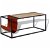 Table basse au design rustique fabriquée en bois de manguier avec cuir de 110 cm VidaXL