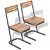 Conjunto de cadeiras de madeira de teca e ferro castanho Vida XL