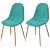 Set di sedie moderne con gambe di legno verde Vida XL
