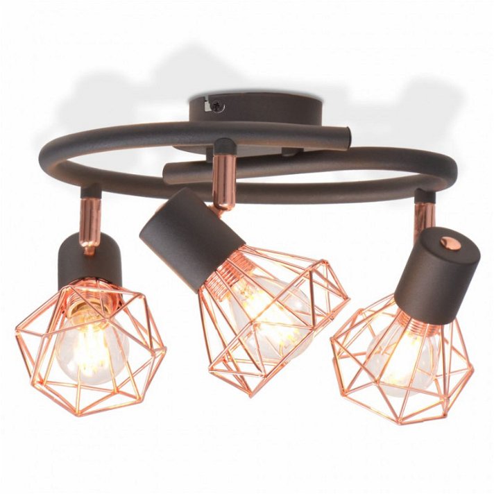Lámpara de techo con 3 bombillas de filamento LED 12 W Vida XL