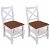 Pack de sillas de comedor de madera de teca y caoba con acabado blanco y marrón Vida XL