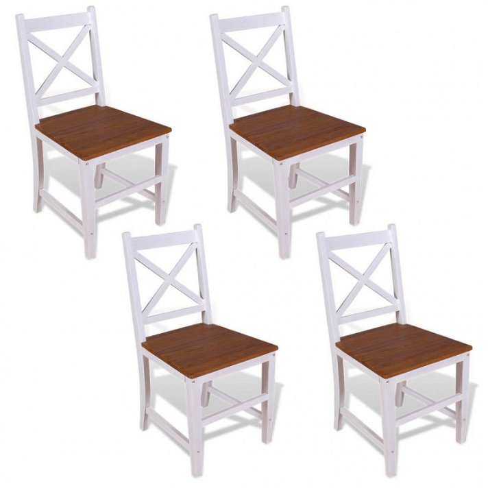 Set di sedie per sala da pranzo di teak e mogano Vida XL