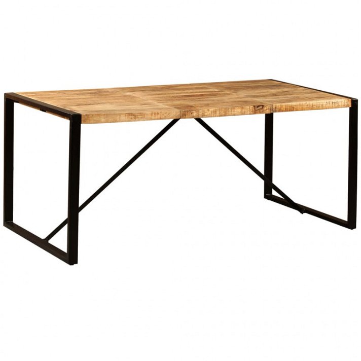 Mesa rectangular madera de mango rugosa Vida XL