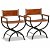Pack de sillas plegables de cuero y acero marrón Vida XL