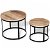 Conjunto de mesas redondas de madeira de mangueira Vida XL