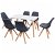 Table de salle à manger blanche avec six chaises de salle à manger grises en bois de hêtre et MDF Vida XL