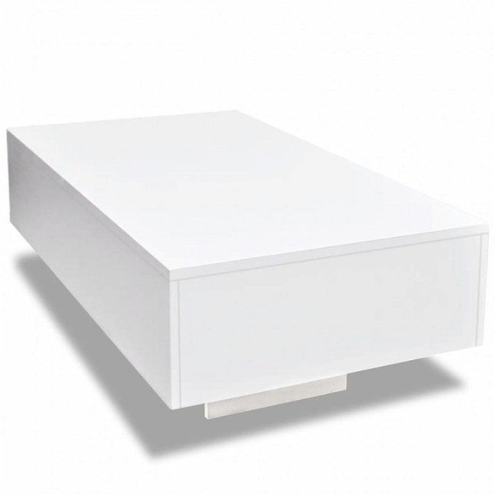 Mesa complementaria rectangular blanco brillante 85 cm Vida XL