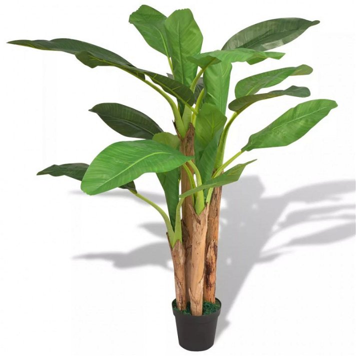 Árbol artificial bananero con macetero color verde 175 cm VidaXL