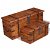 Lot de deux coffres de rangement fabriqué en bois de sheesham massif de couleur miel VidaXL